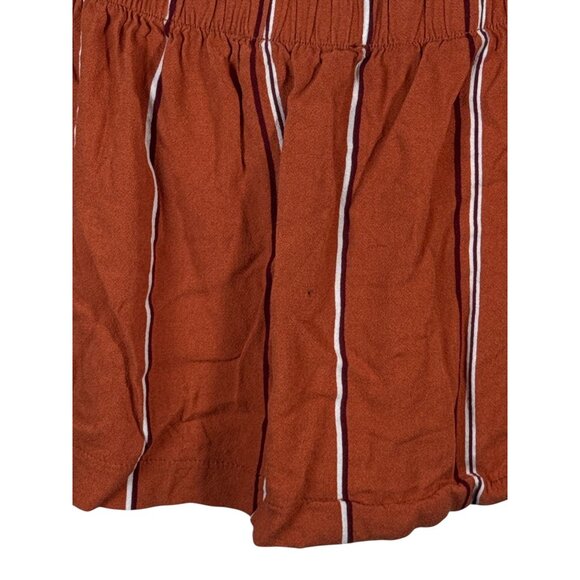 L.A. Hearts Womens Crop Top Size Small Striped Rust Off Shoulder Tie Front - Picture 4 of 6